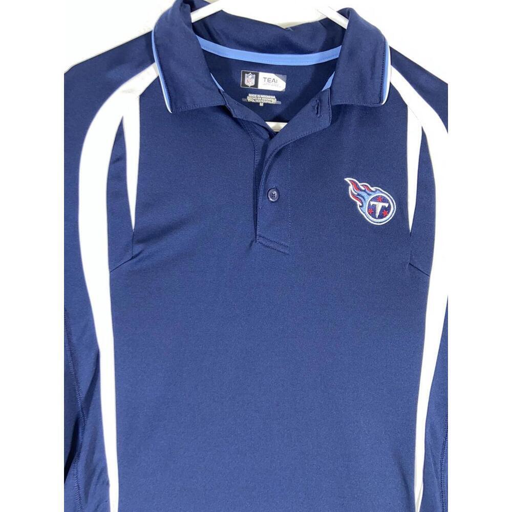 Tennessee Titans Polo Shirt Mens M NFL Blue Golf Performance S/S Miller Light